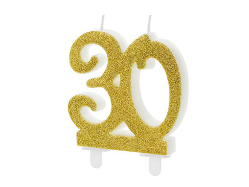 Picture of BIRTHDAY CANDLE GOLD TWIRL NUMBER  30